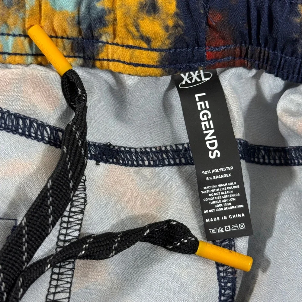 Legends Tie Dye Athletic Shorts Navy Blue XXL